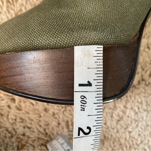 Army Green Platform High Heel Lace Up Booties, Size 7 - Picture 14 of 15